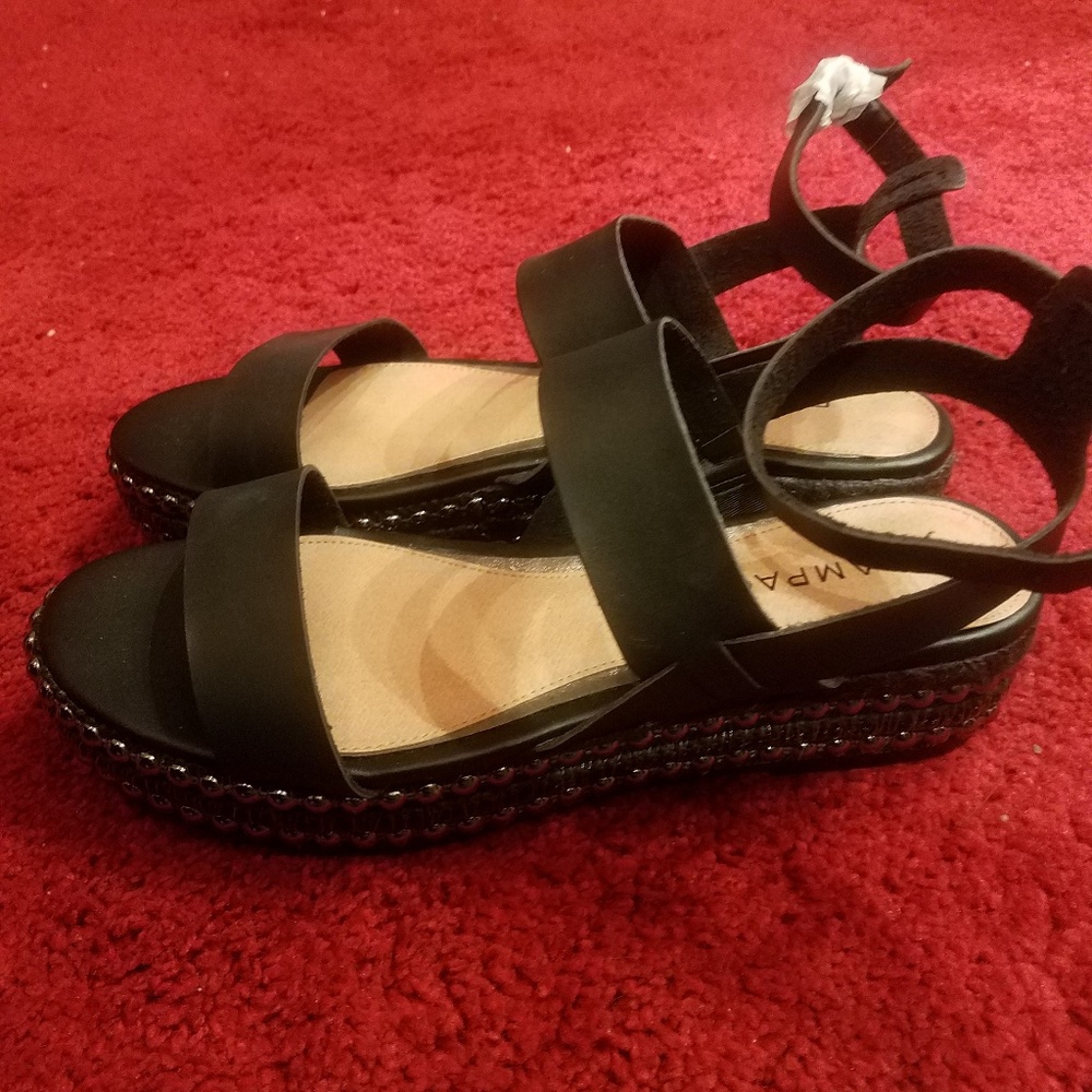 Rampage Black Burnished Stud Gladiator Sandal